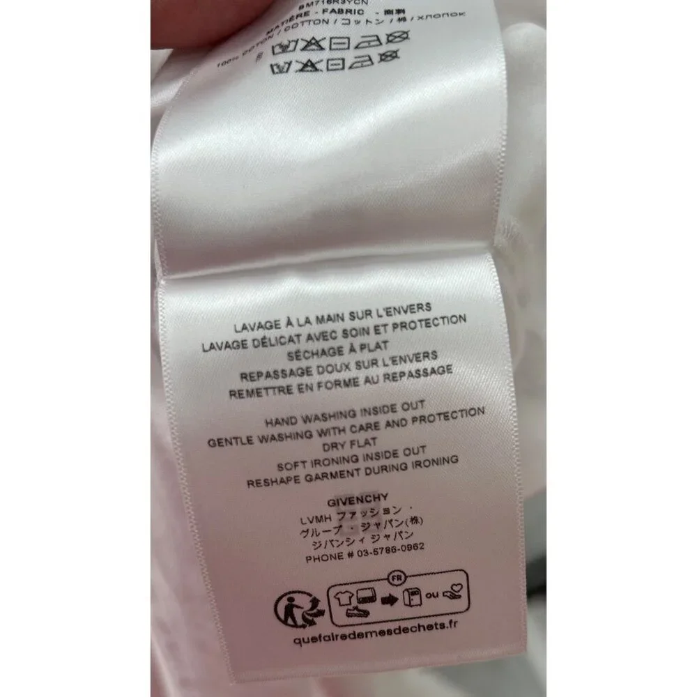 Givenchy Mens White Cotton Short Sleeve T-Shirt Mesh Underarm Detail Size Large - Picture 12 of 16
